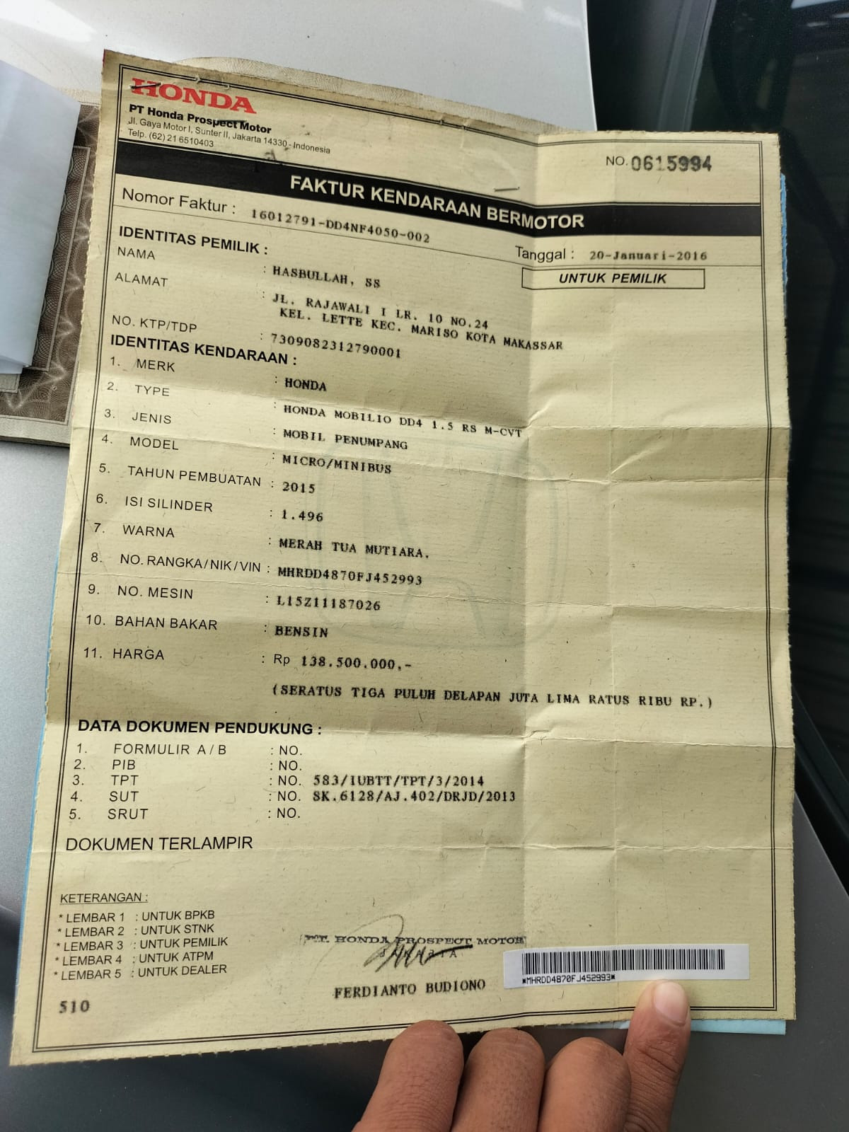 HONDA  MOBILIO  DD4 1.5 RS