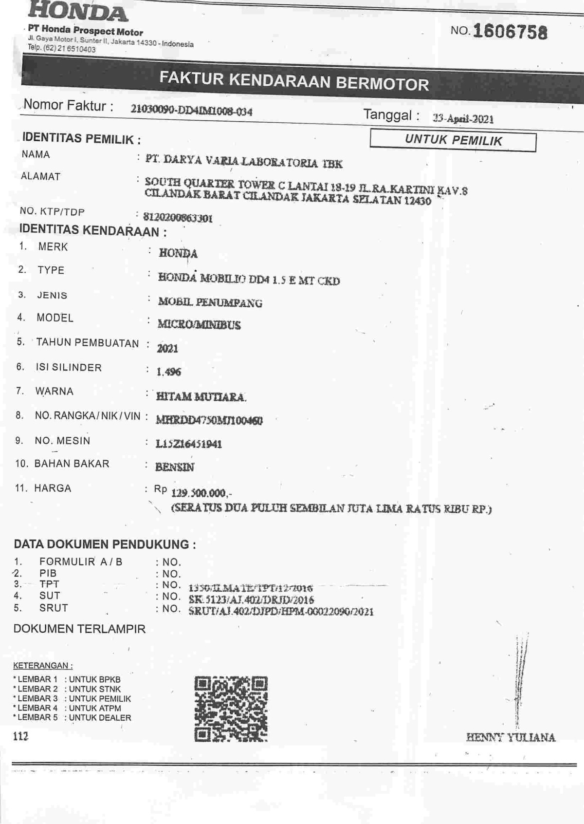 HONDA  MOBILIO  DD4 1.5E