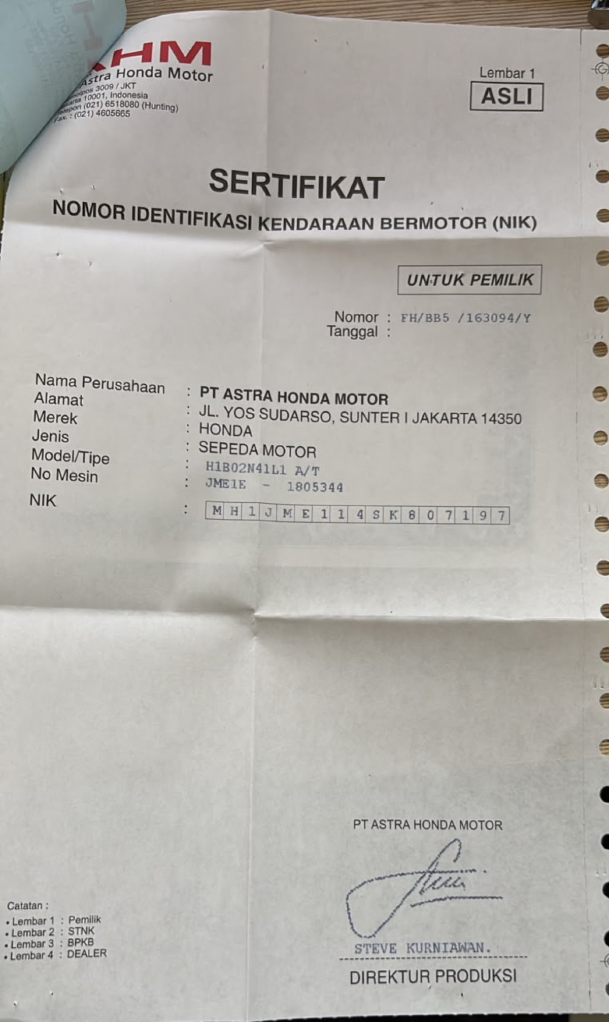 HONDA BEAT CBS FI CW
