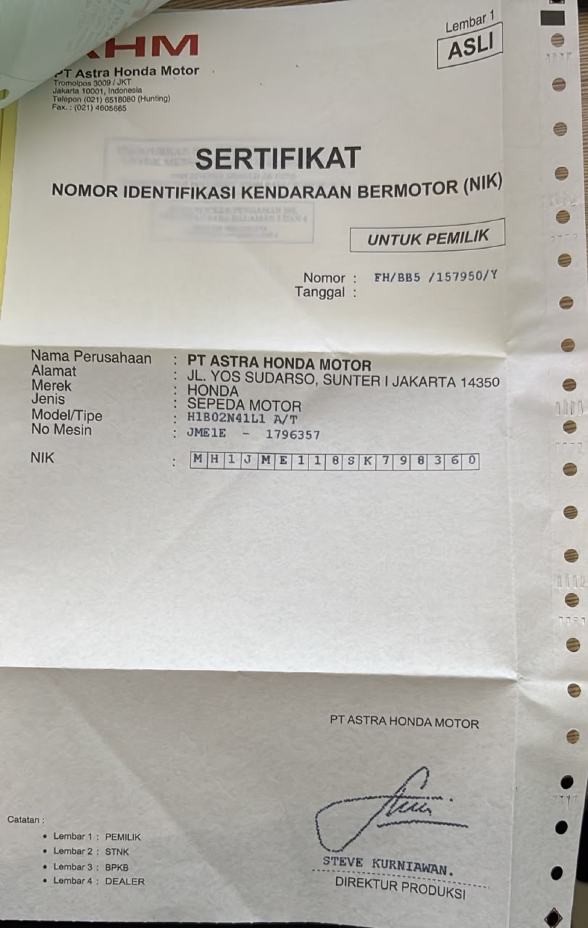 HONDA BEAT CBS FI CW