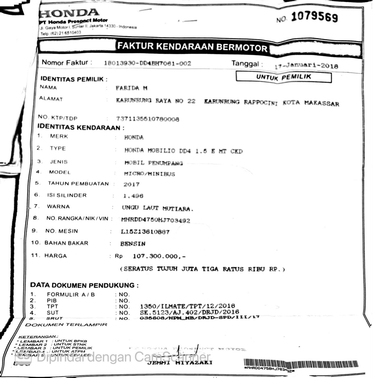 HONDA  MOBILIO  DD4 1.5E