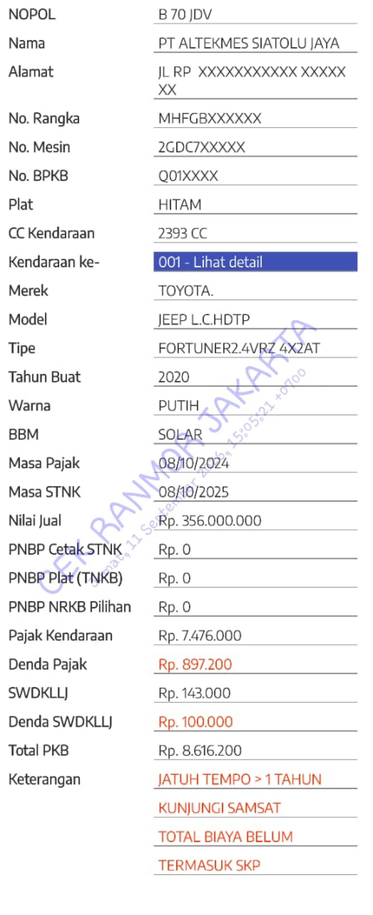 TOYOTA FORTUNER 2.4 VRZ