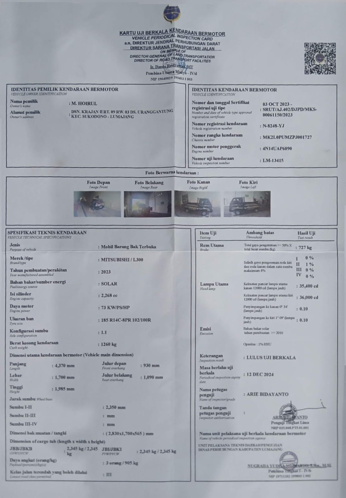 MITSUBISHI L300 PU FB-R (4X2)