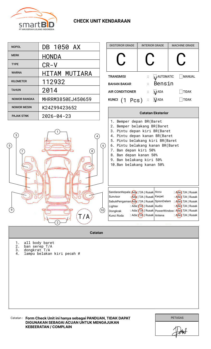 HONDA CR-V RM3 2WD 2.4