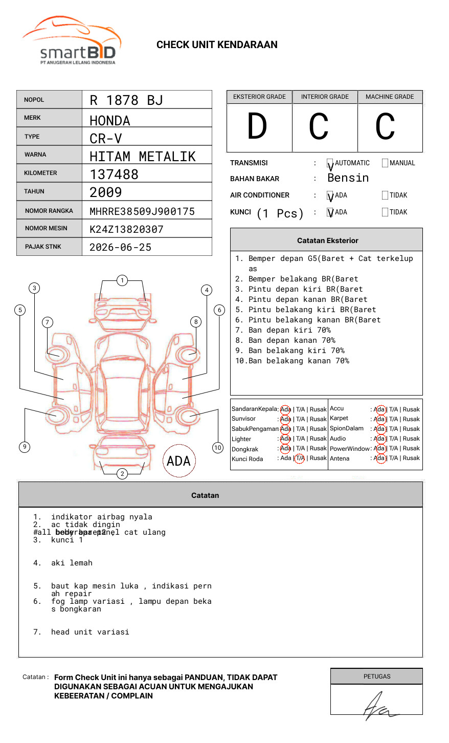 HONDA CR-V RE1 2WD 2.4 A/T