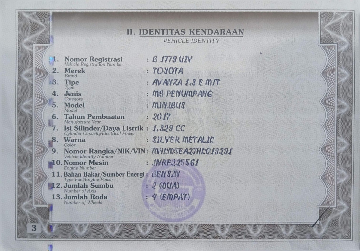 TOYOTA AVANZA 1.3 E