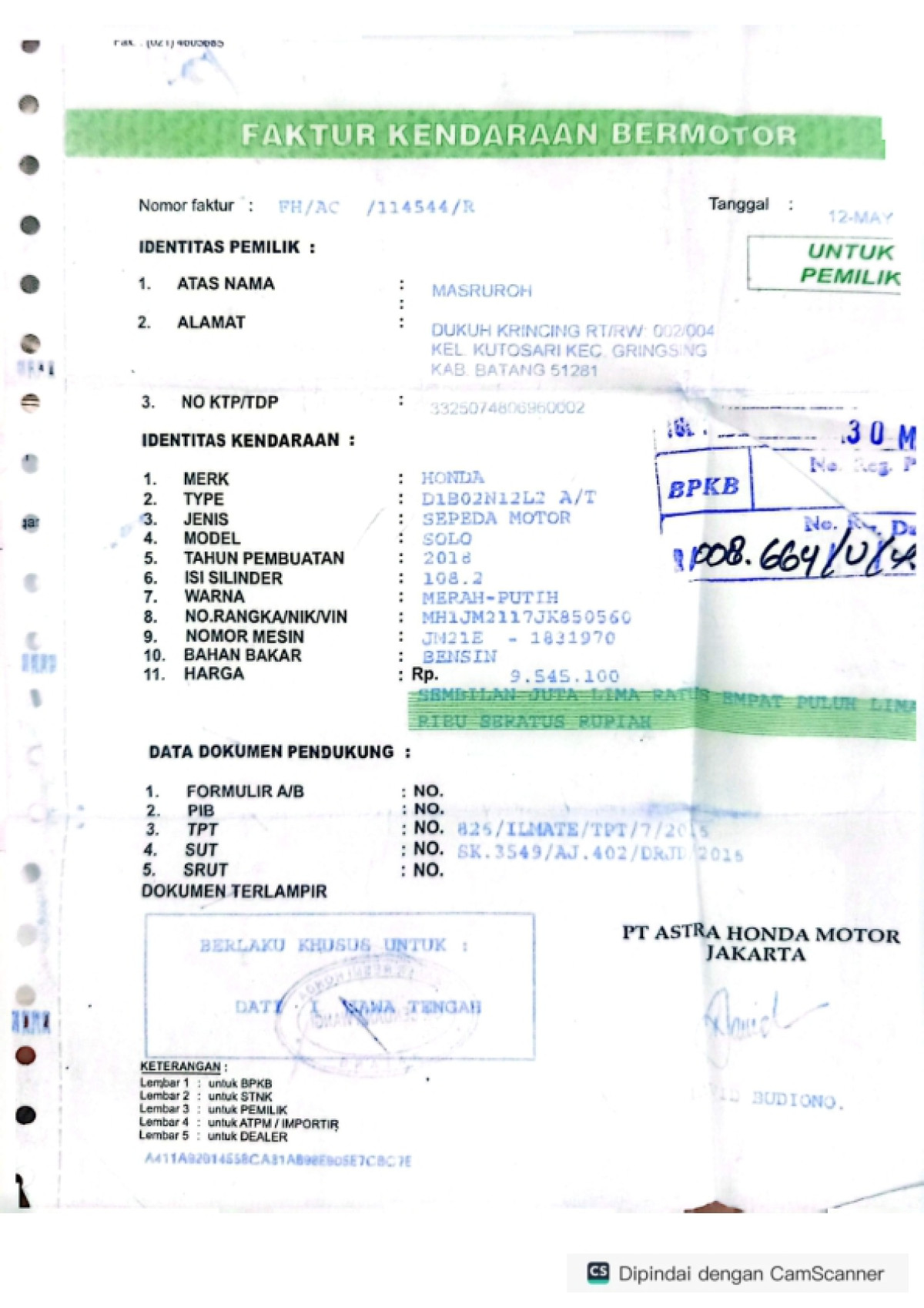 HONDA BEAT CBS FI CW