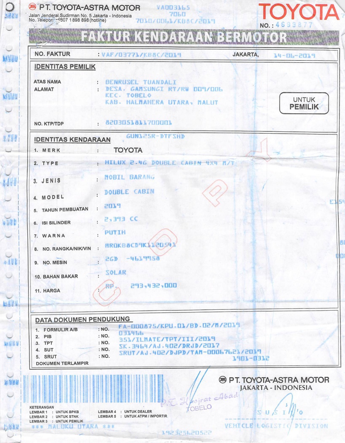 TOYOTA HILUX  2.4G DC
