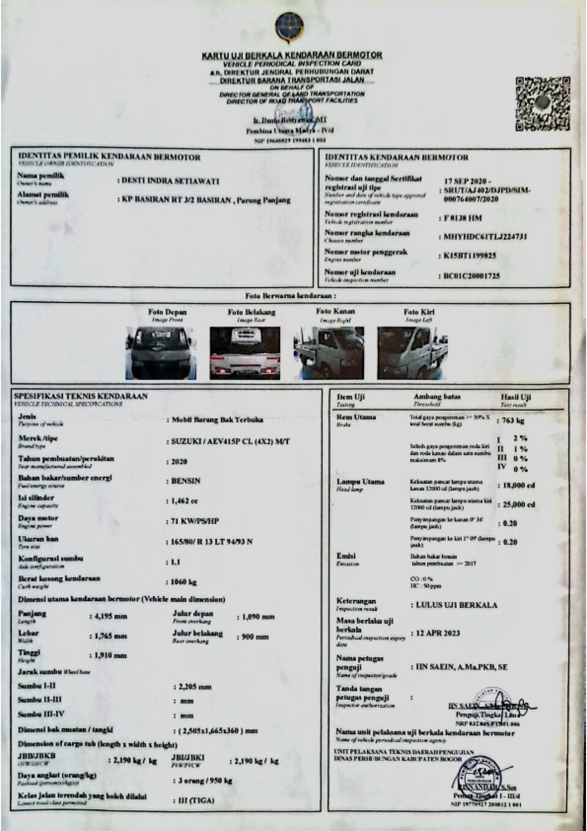 SUZUKI CARRY CL PICK UP