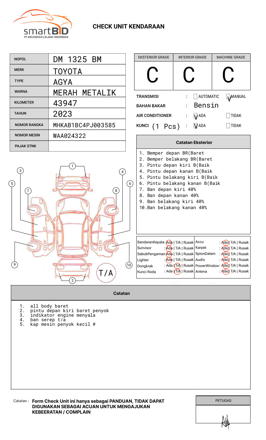 TOYOTA AGYA 1.2 G