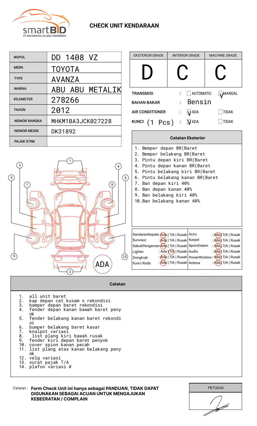 TOYOTA AVANZA 1.3 G