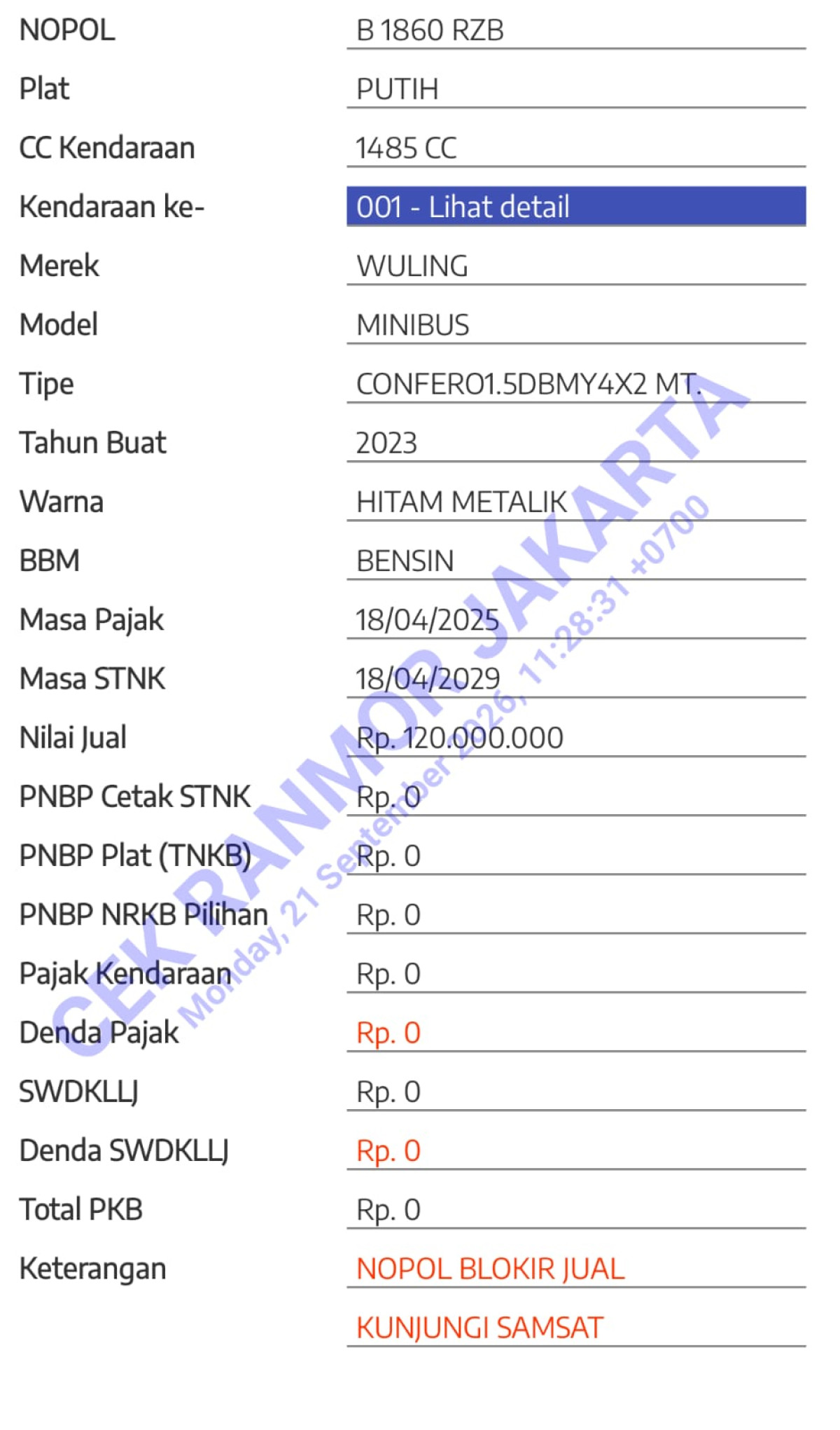 WULING CONFERO DB