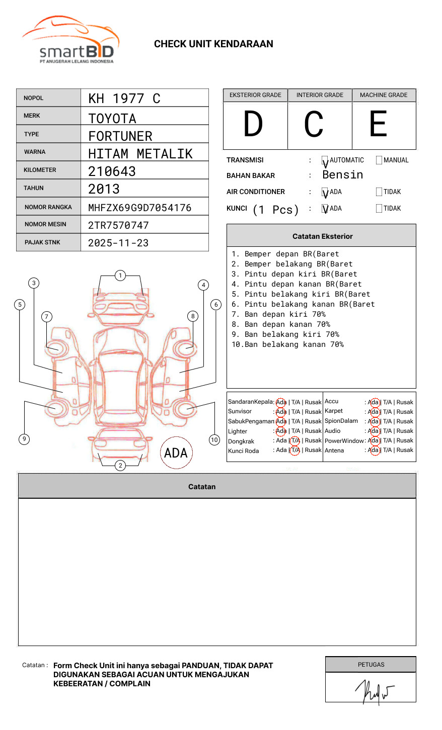 TOYOTA FORTUNER 2.7 G LUX