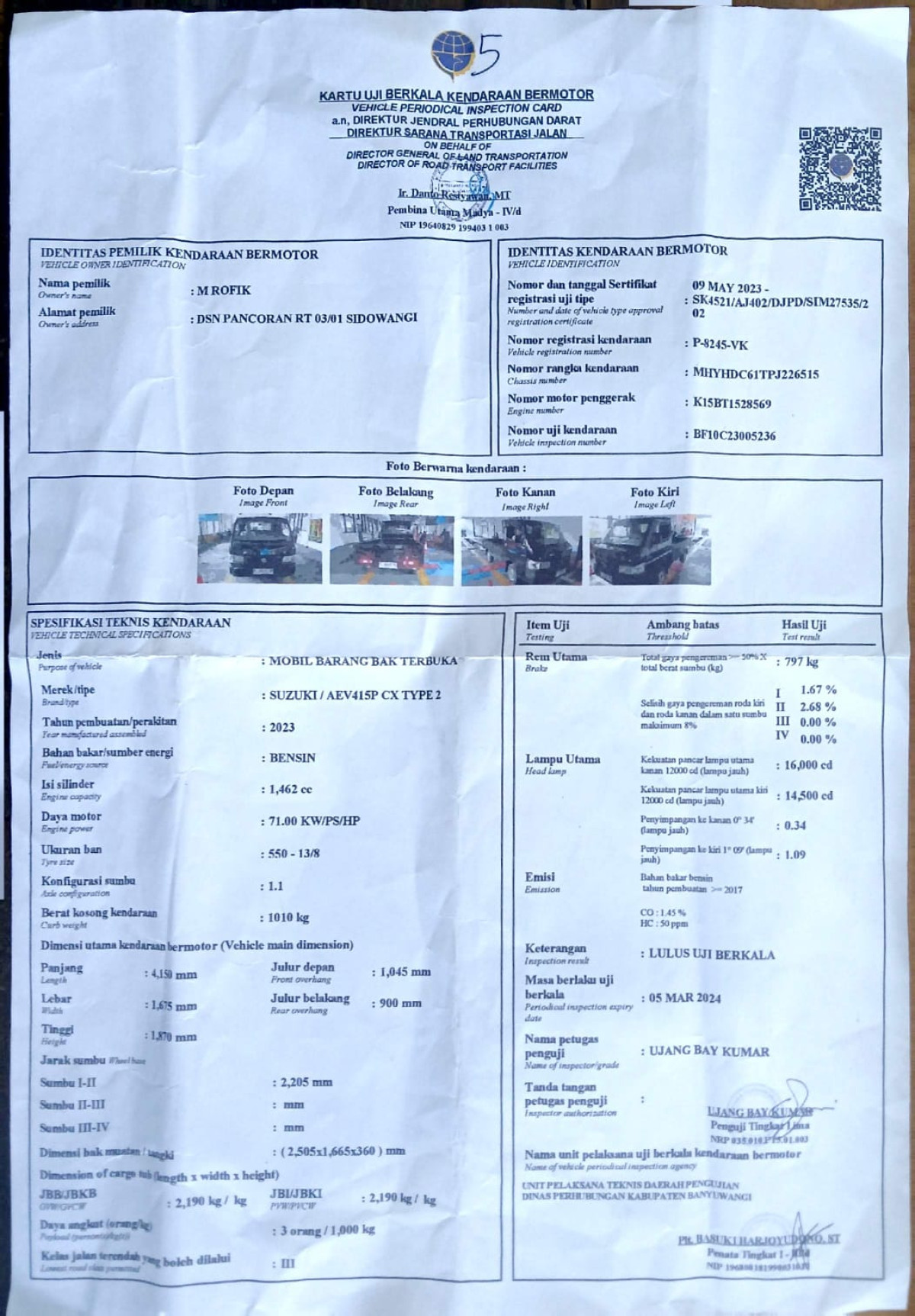 SUZUKI CARRY CX PICK UP