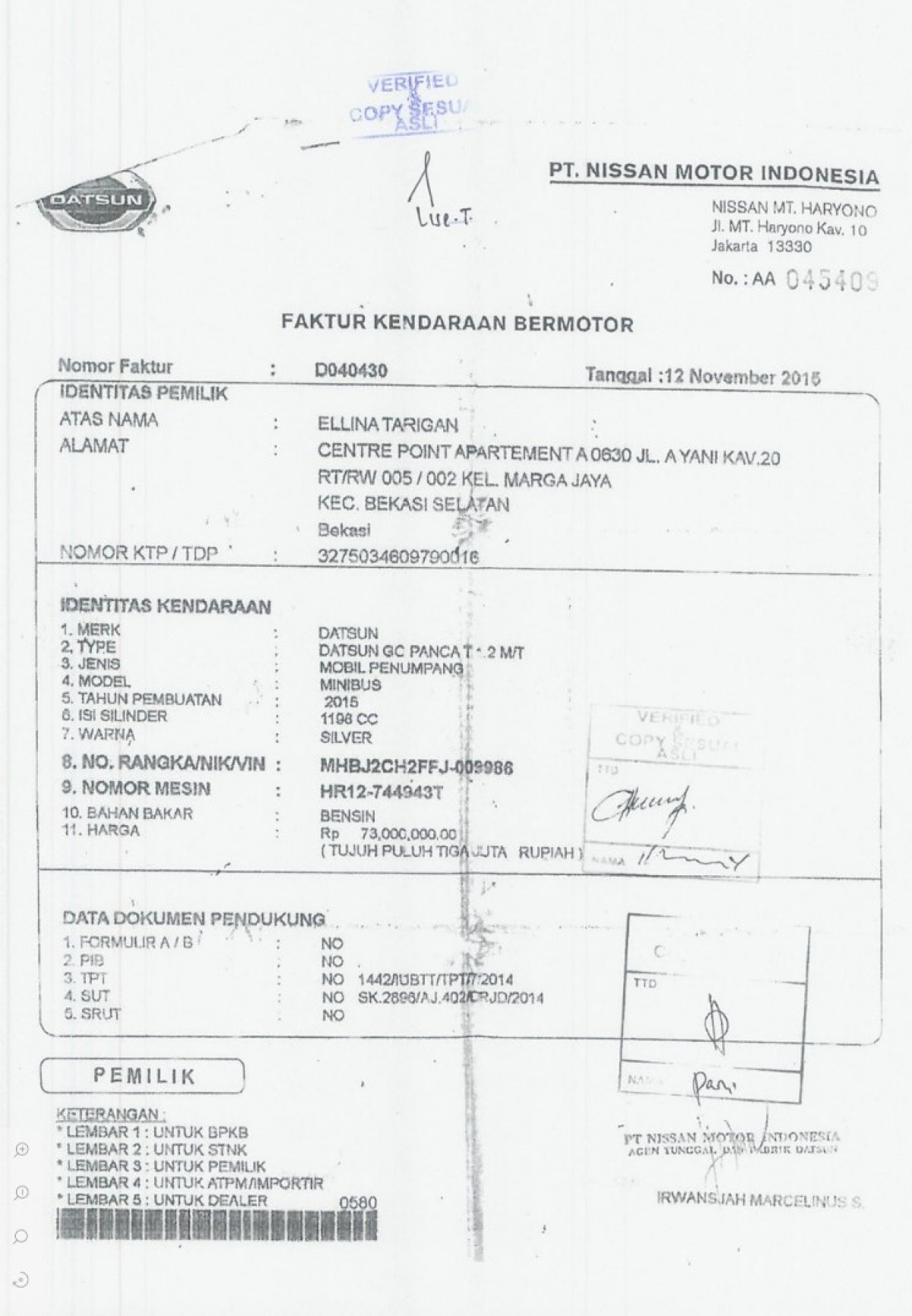 DATSUN GO PANCA T
