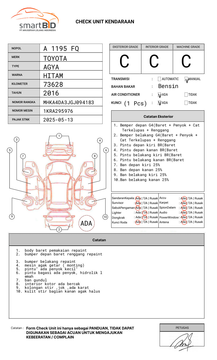 TOYOTA AGYA 1.0 G