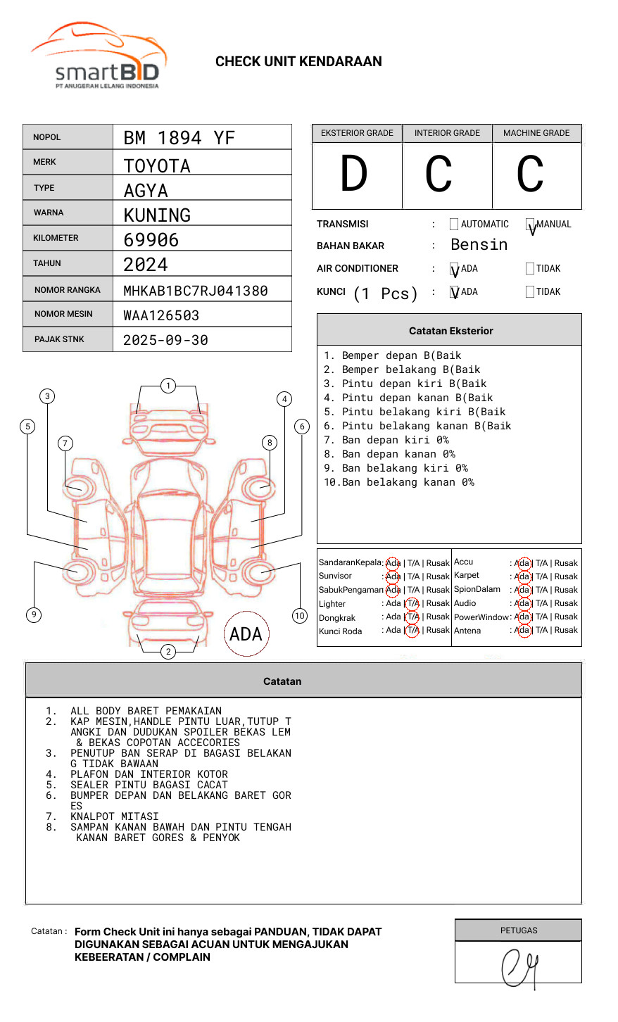 TOYOTA AGYA 1.2 G