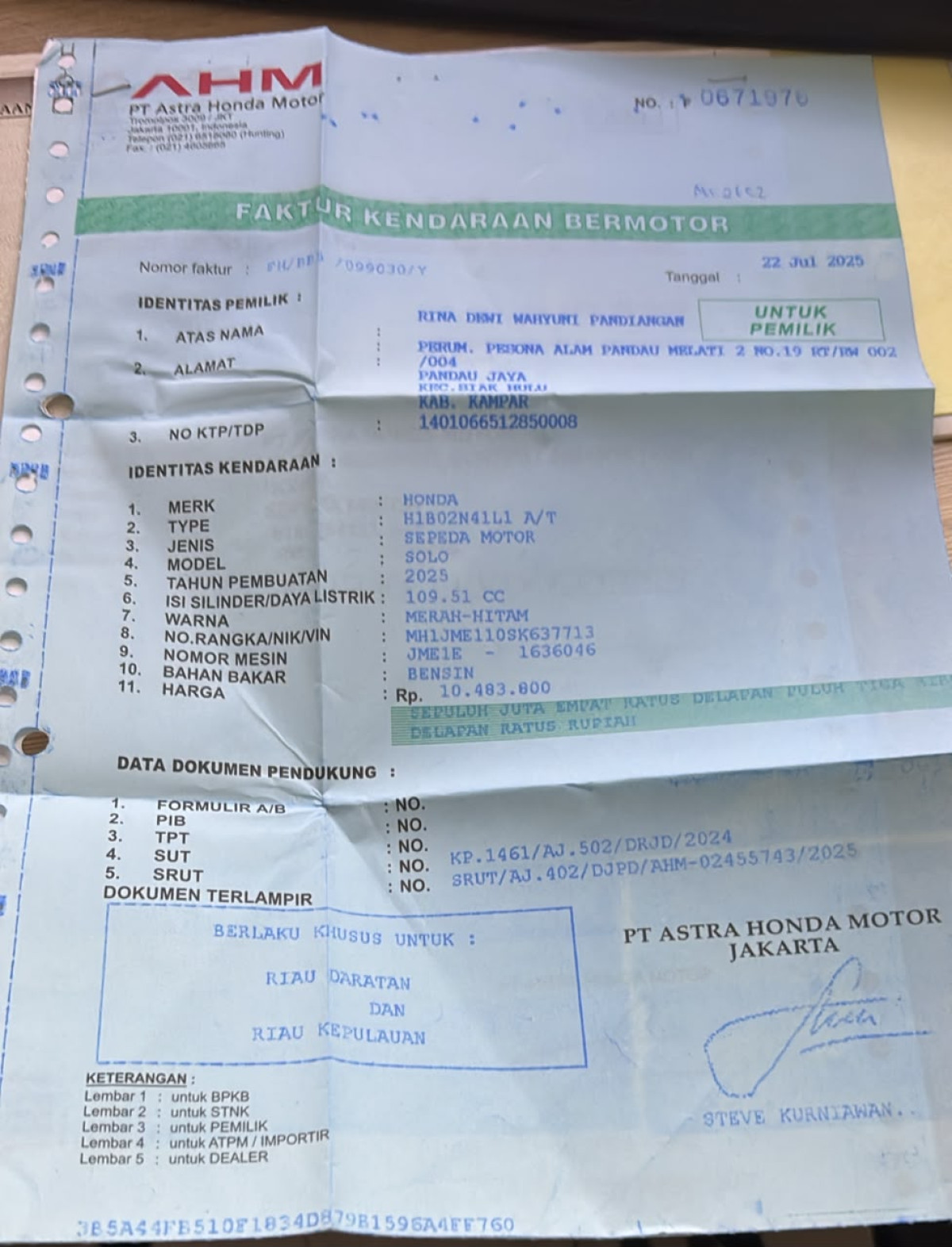 HONDA BEAT CBS FI CW