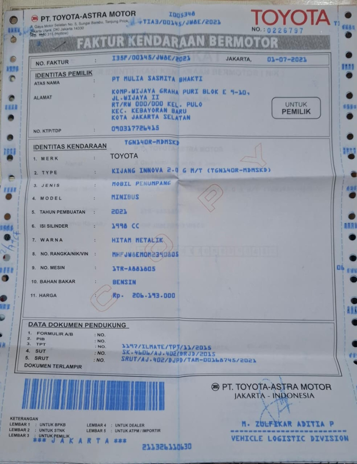 TOYOTA INNOVA G