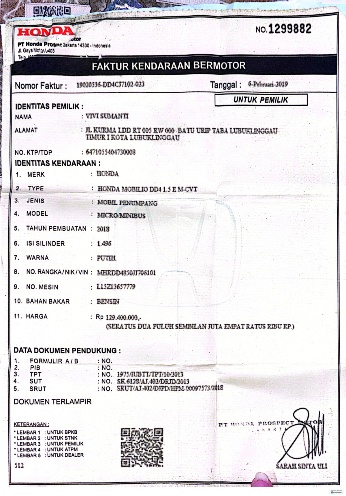 HONDA  MOBILIO  DD4 1.5E