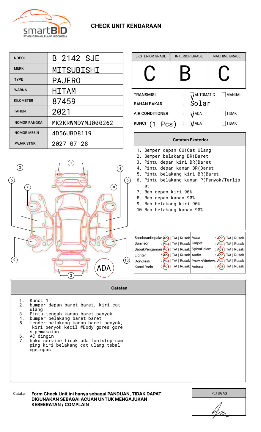 MITSUBISHI PAJERO SPORT 2.5L EXCEED (4X2)