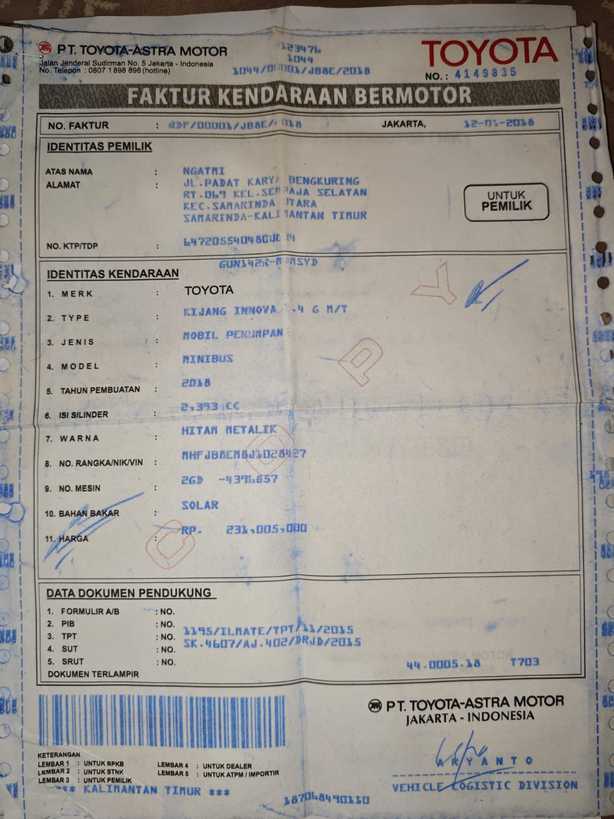TOYOTA  INNOVA  2.4 G