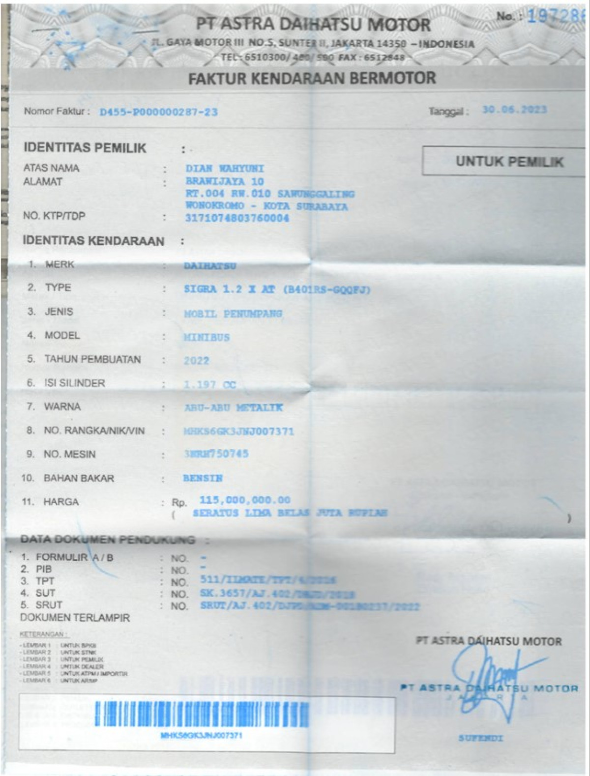 DAIHATSU SIGRA 1.2 X