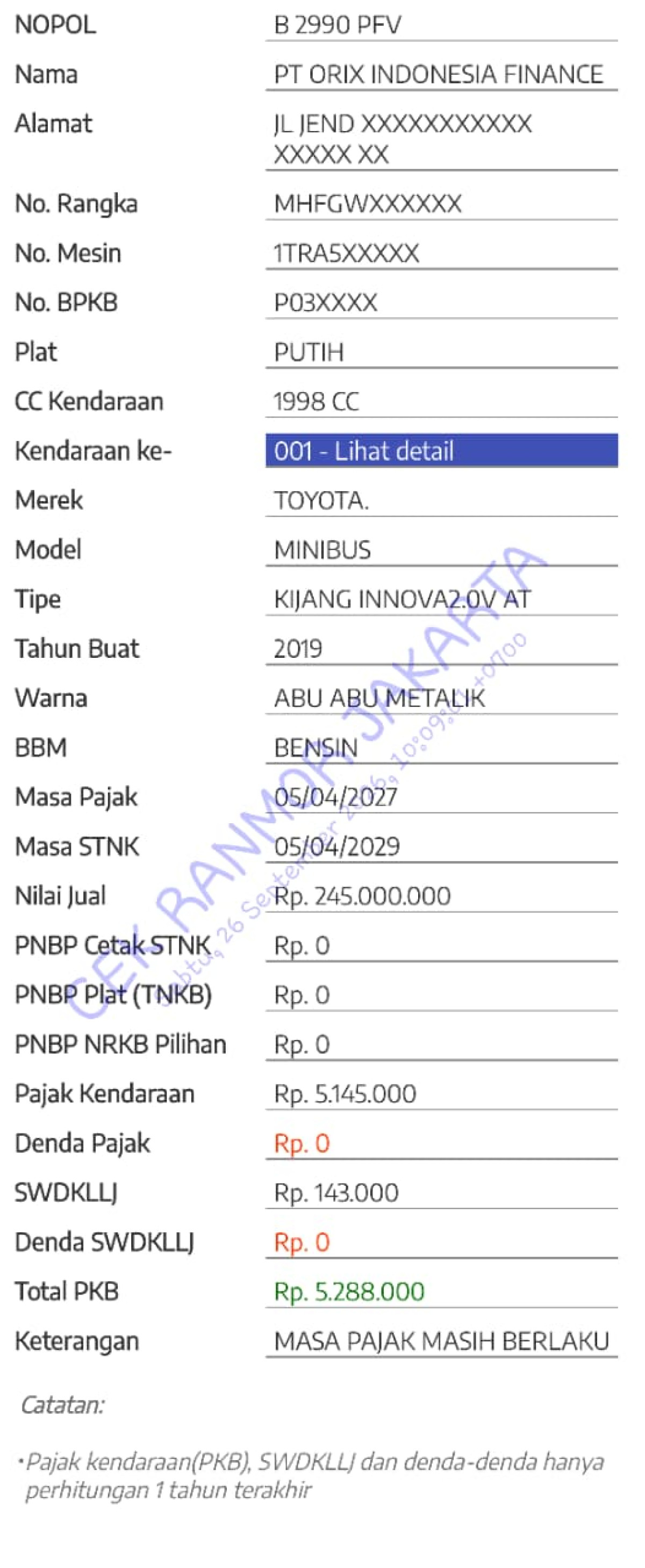 TOYOTA INNOVA 2.0 V