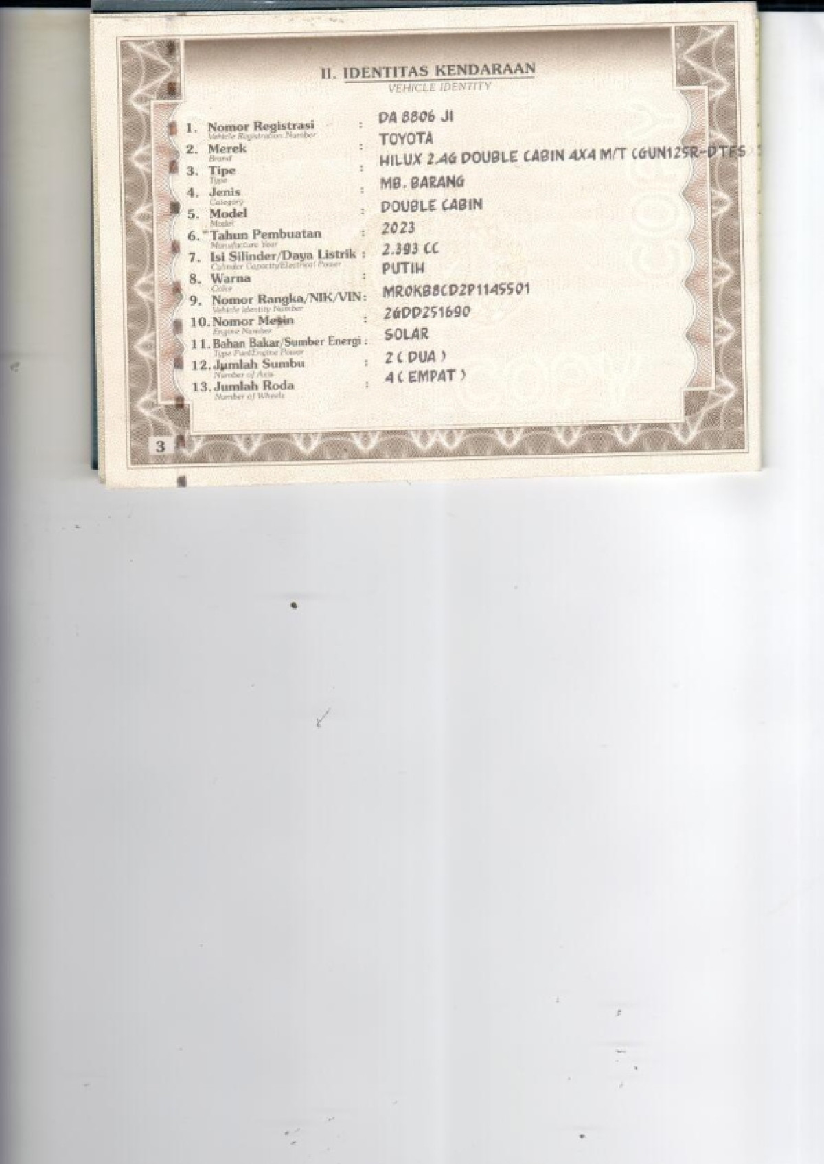 TOYOTA HILUX 2.4G DC