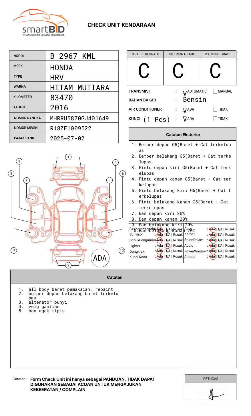 HONDA HRV 1.8 RS CVT CKD