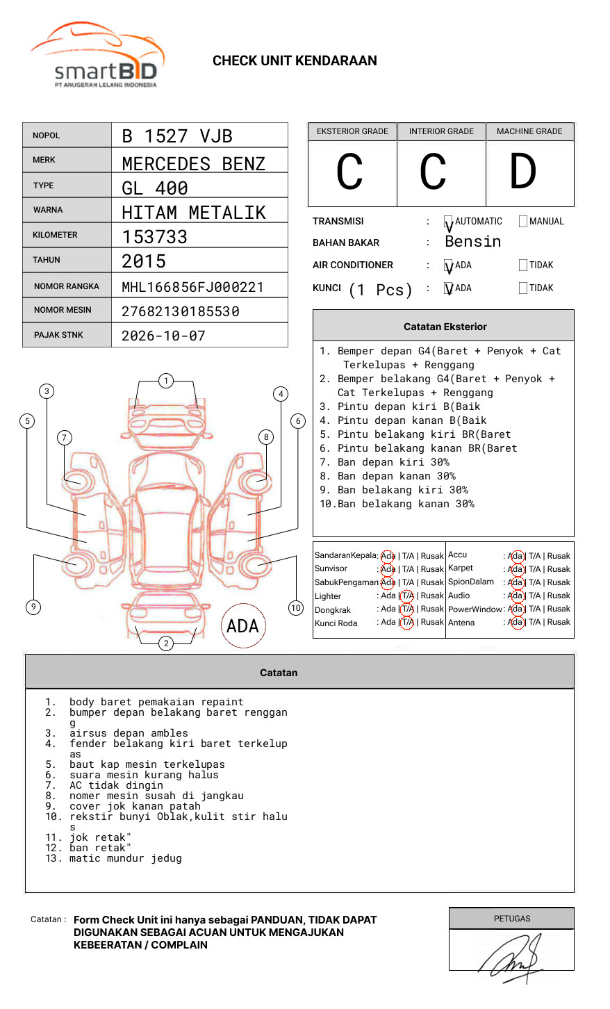 MERCEDES BENZ GL 400 AT