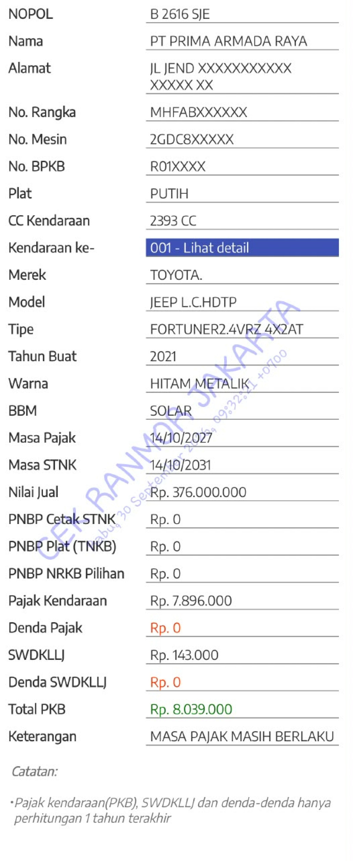 TOYOTA FORTUNER 2.4 VRZ