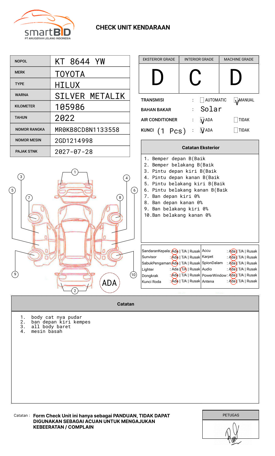 TOYOTA  HILUX  2.4G DC