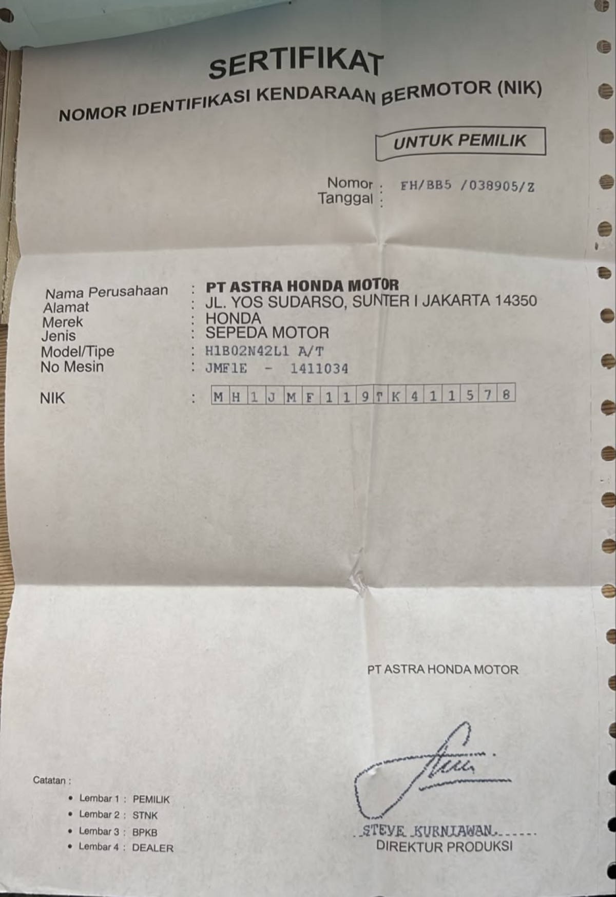 HONDA BEAT CBS FI CW