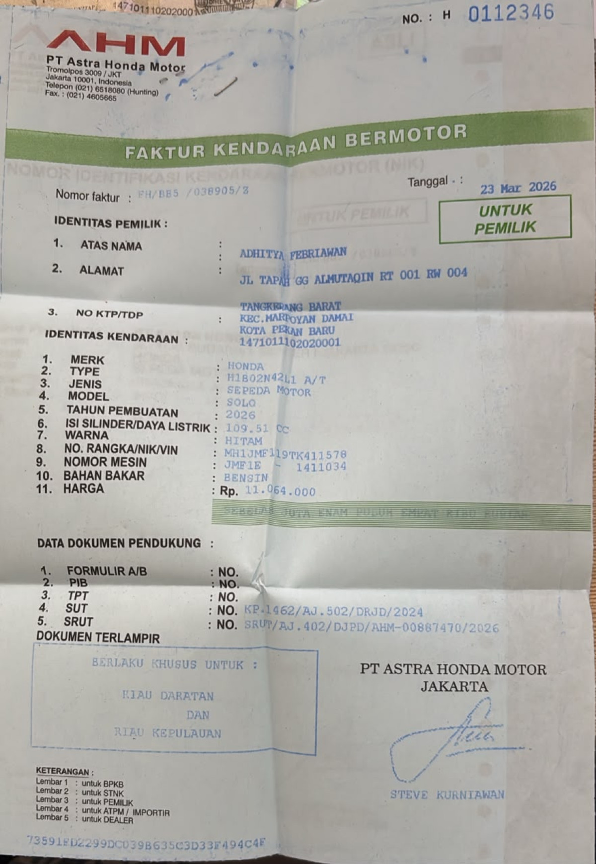 HONDA BEAT CBS FI CW