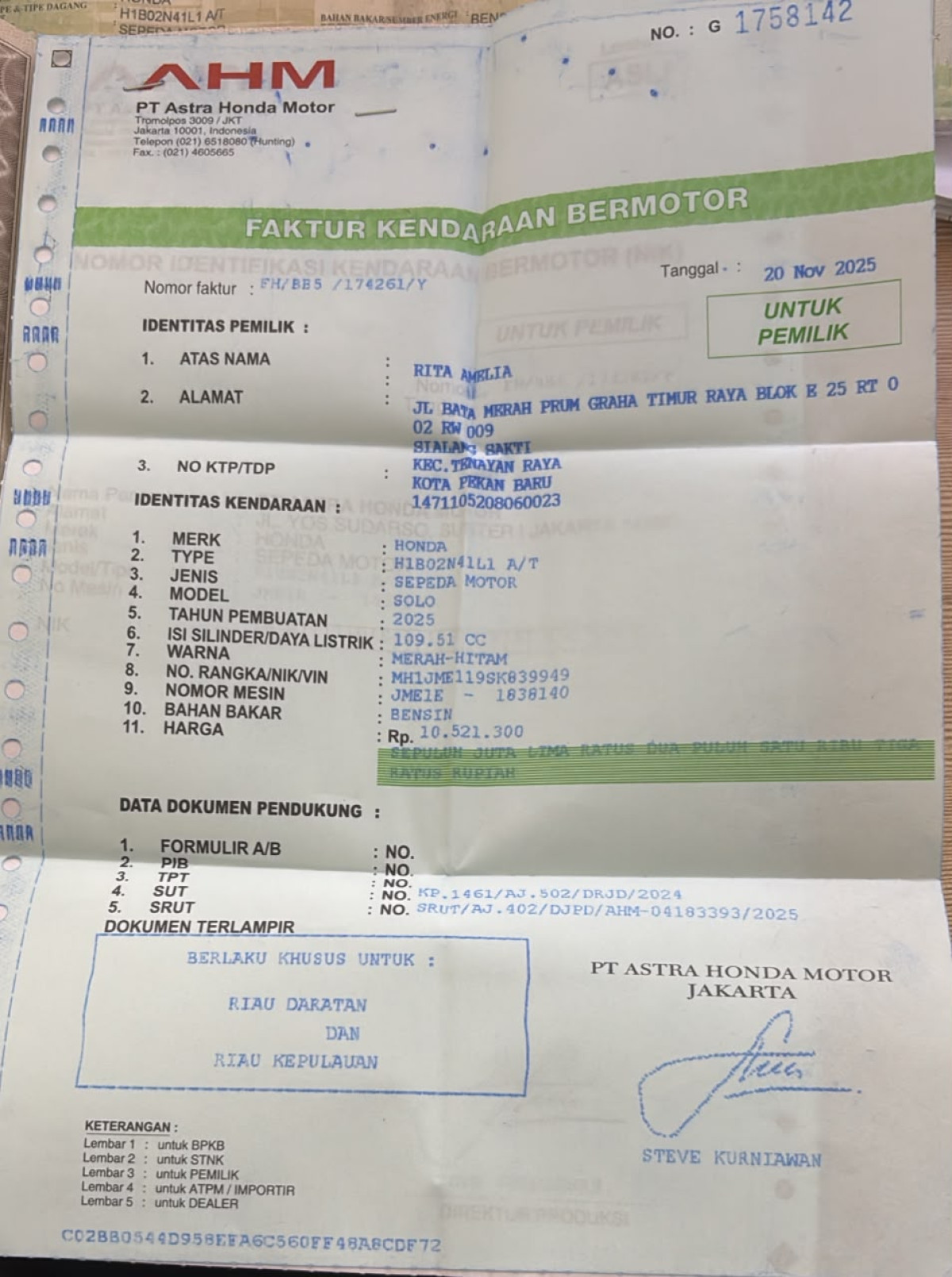 HONDA BEAT CBS FI CW
