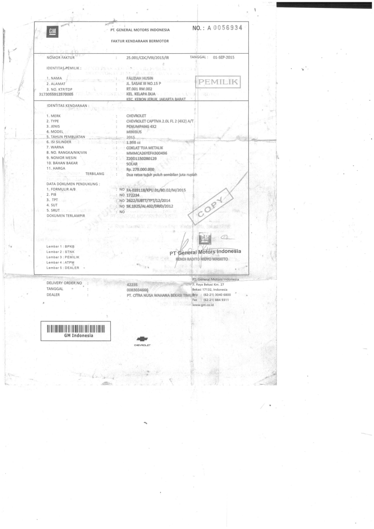 CHEVROLET CAPTIVA 2.0 L