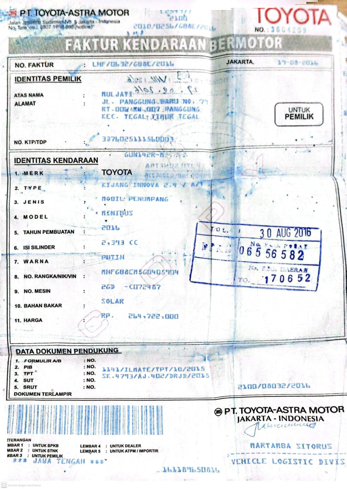 TOYOTA INNOVA 2.4 V