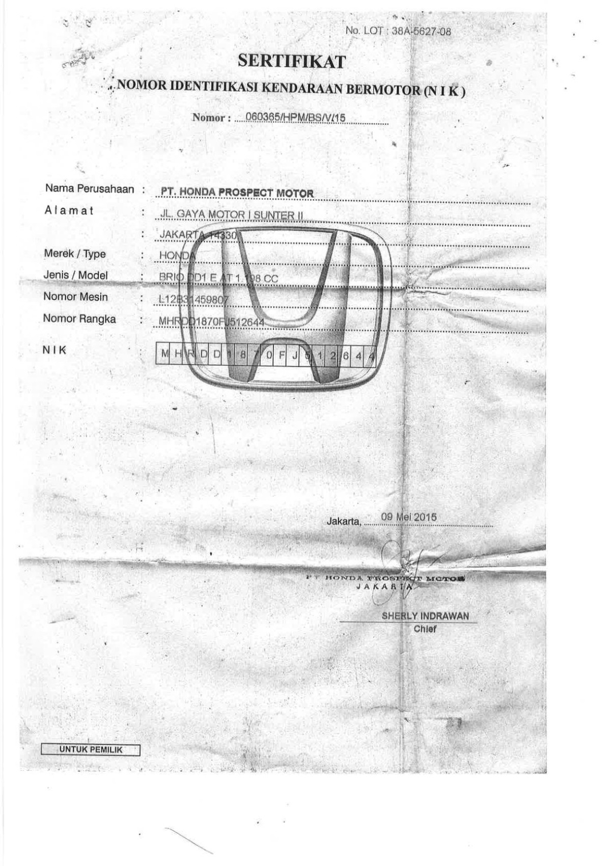 HONDA BRIO DD1 1.2 E
