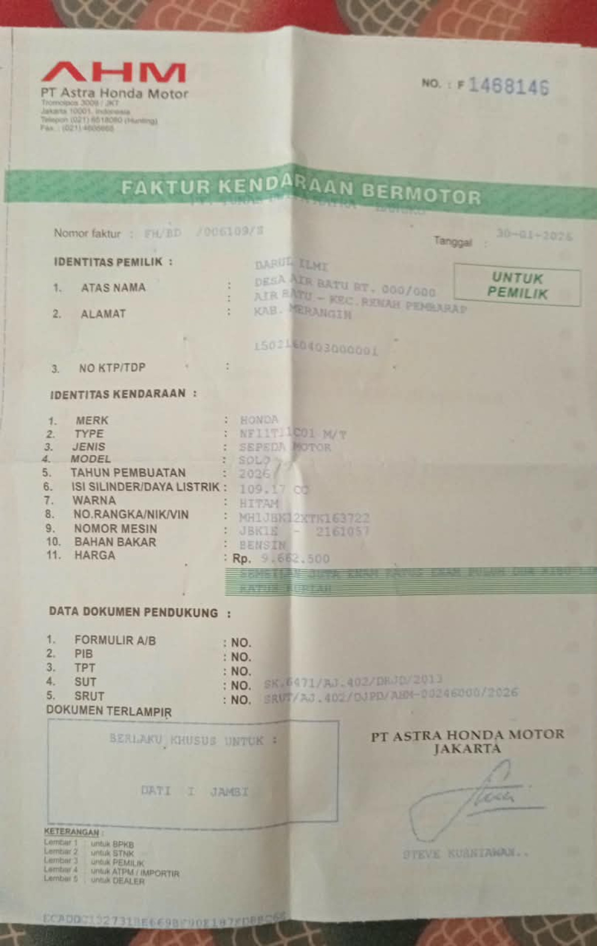 HONDA NEW REVO FI FIT