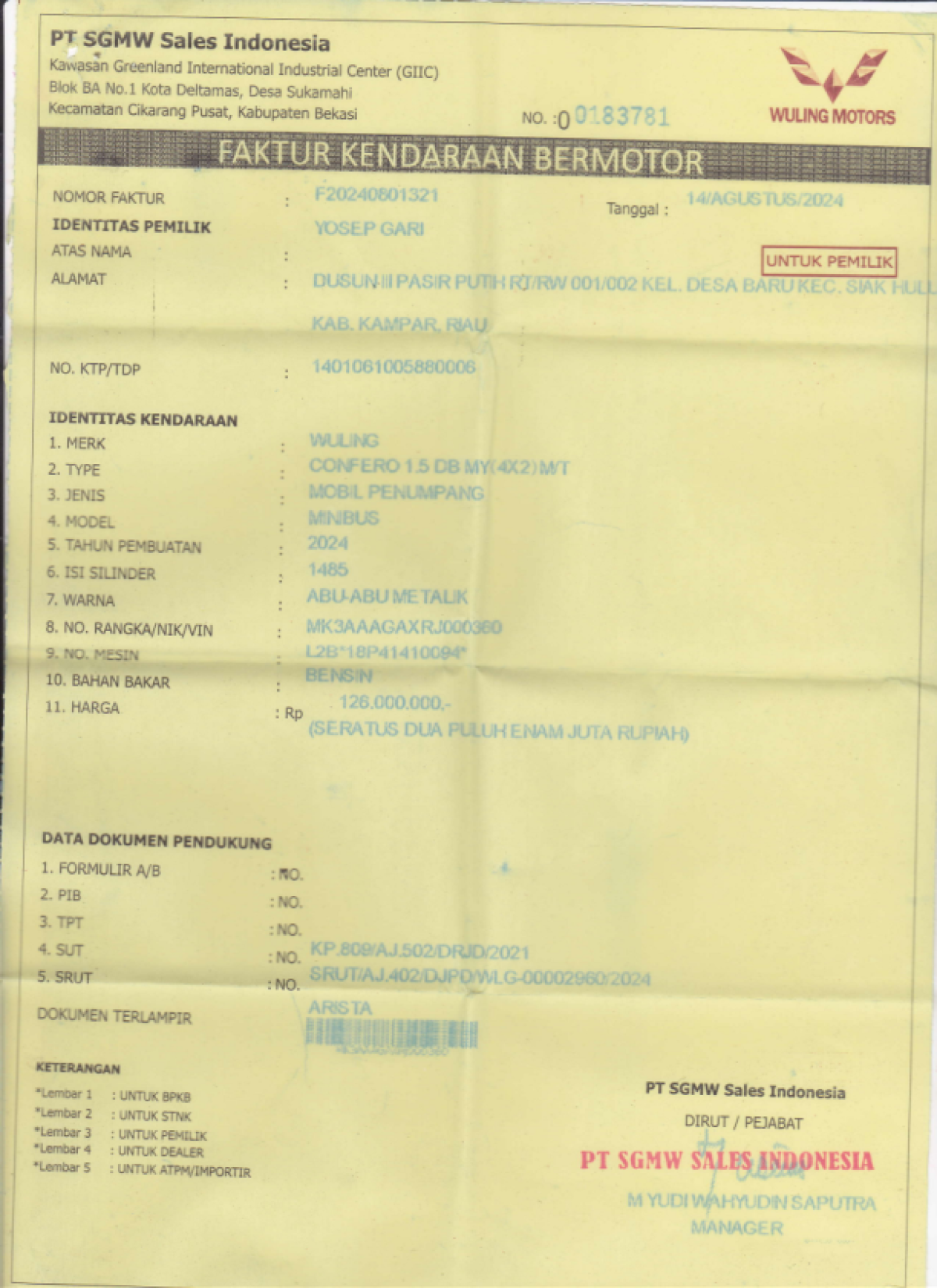 WULING  CONFERO  1.5 DB MY (4X2)