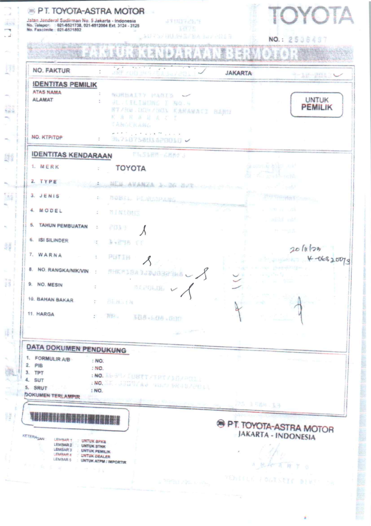 TOYOTA AVANZA G