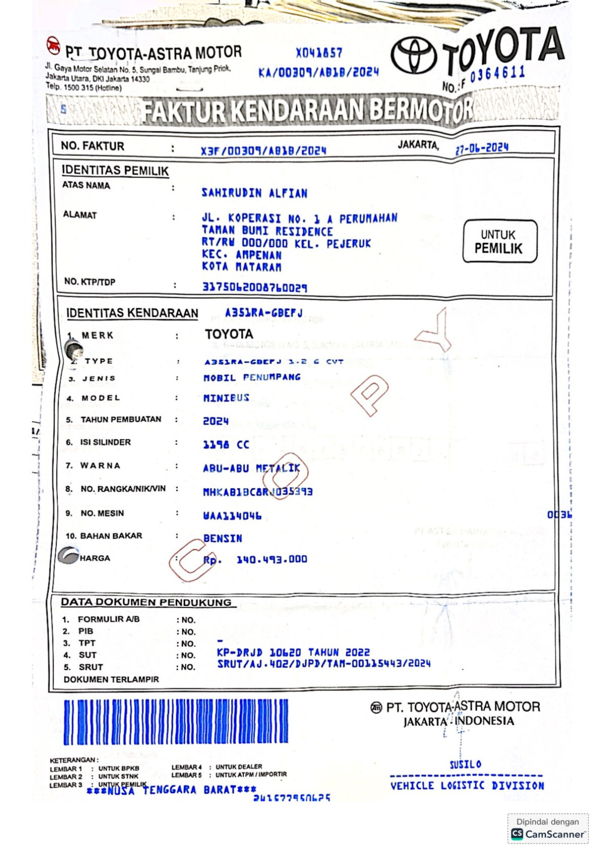 TOYOTA AGYA 1.2 G