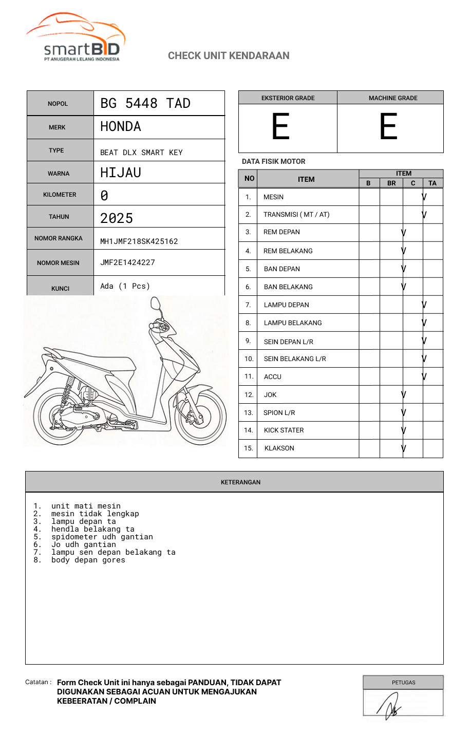 HONDA BEAT DLX SMART KEY