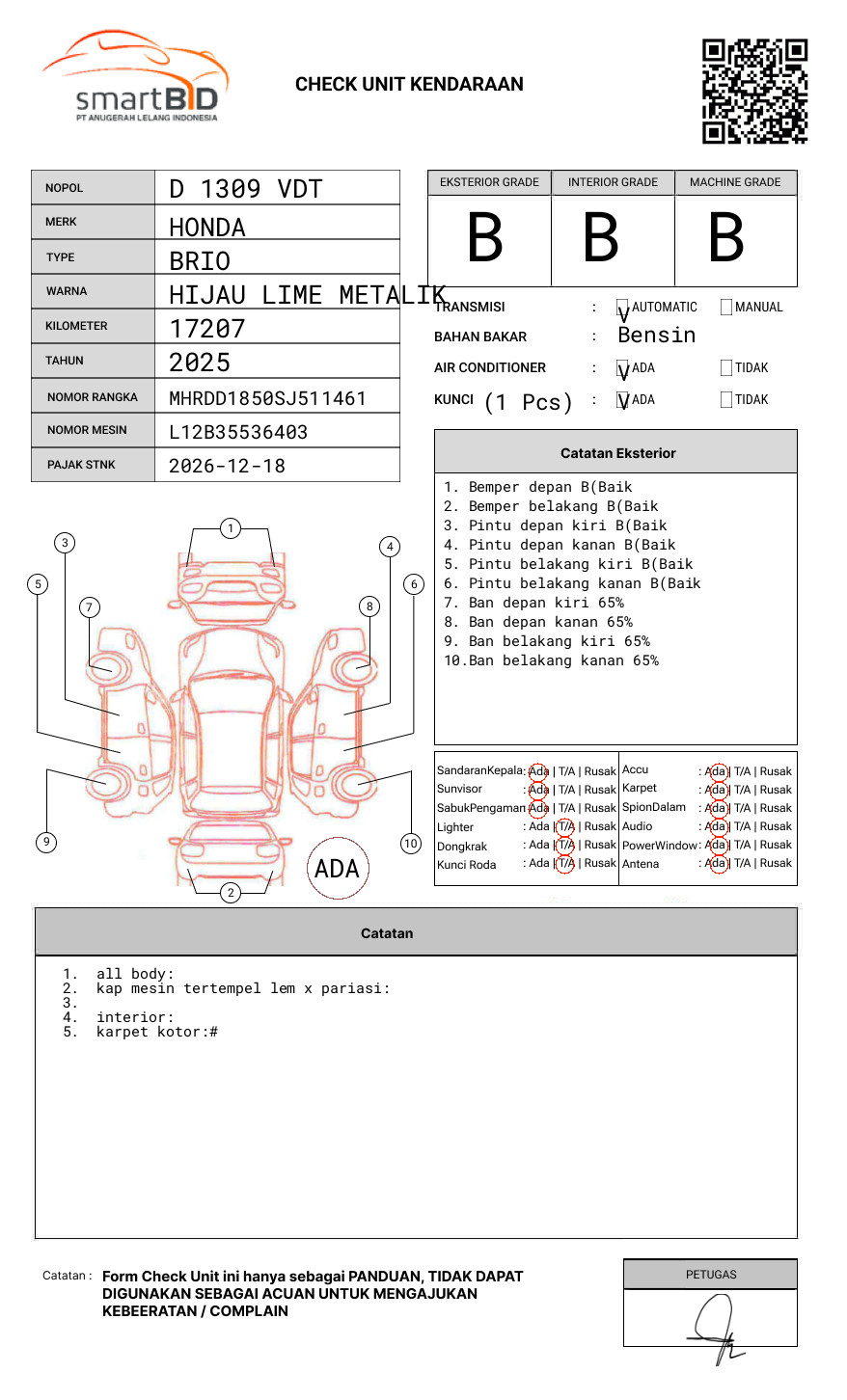 HONDA BRIO SATYA E