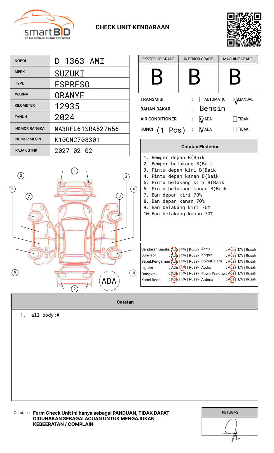 SUZUKI  ESPRESO BU4FL (4X2) MT