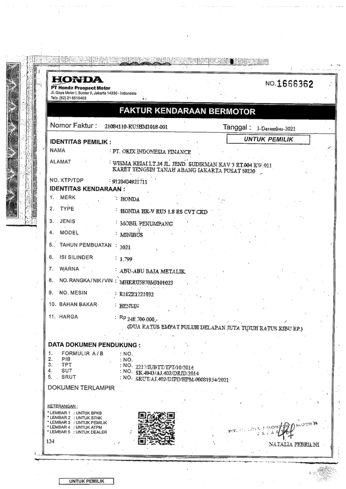 HONDA HRV RU5 1.8 RS
