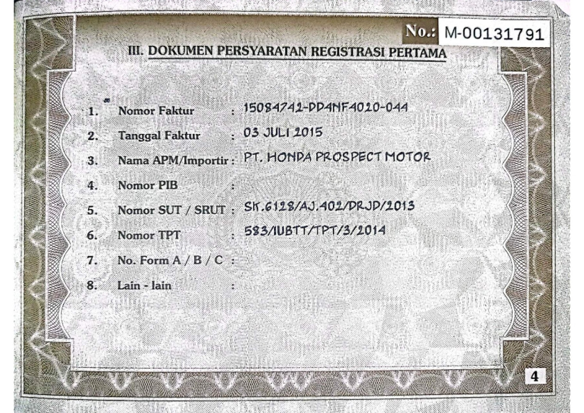HONDA MOBILIO DD4 1.5 RS