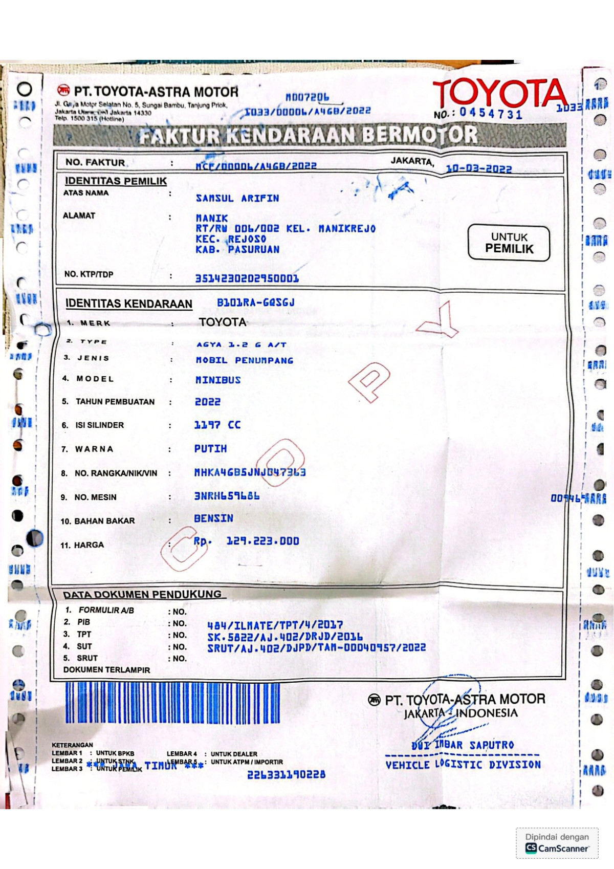 TOYOTA  AGYA  1.2 G