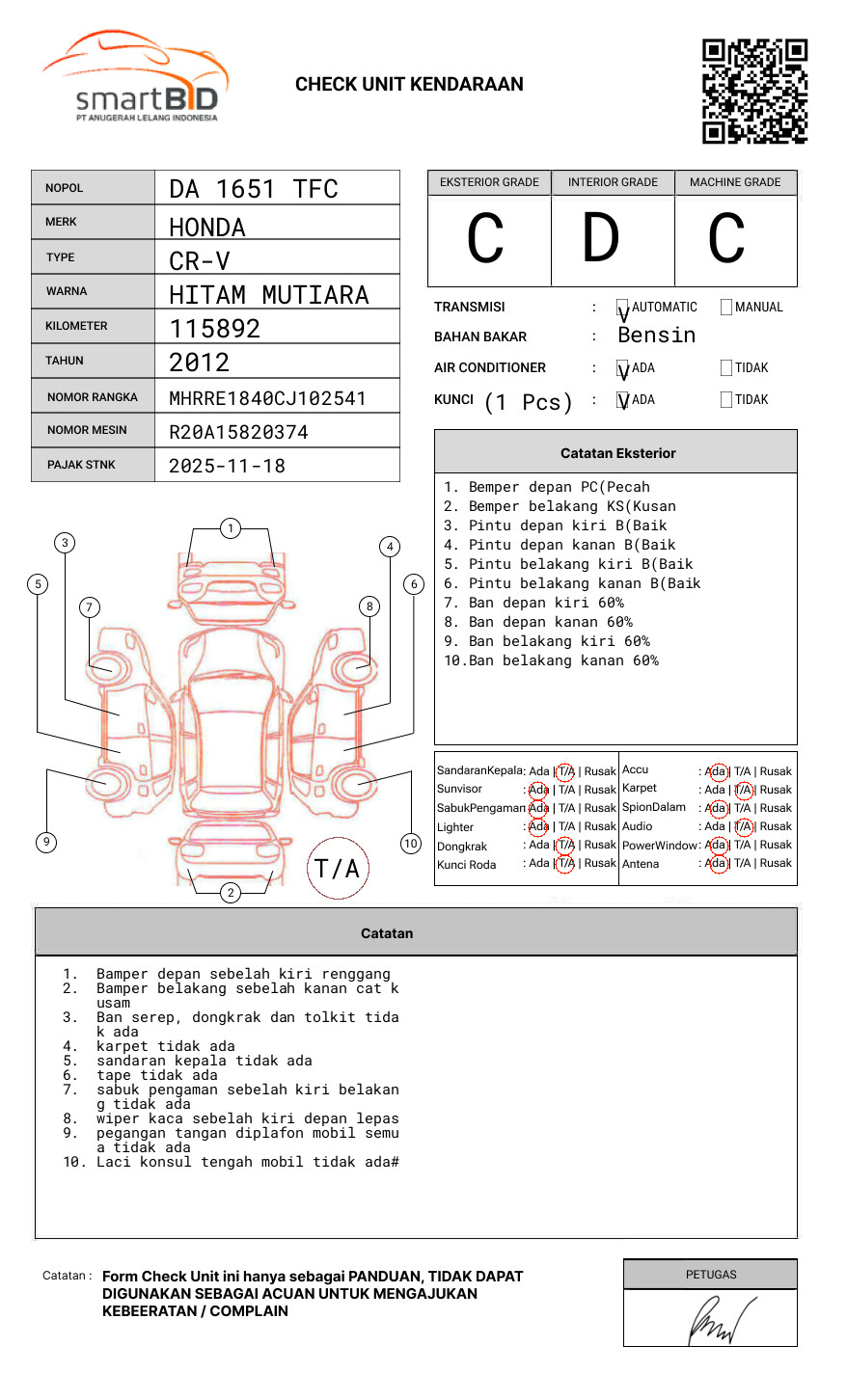 HONDA CR-V RE1 2WD 2.0 A/T